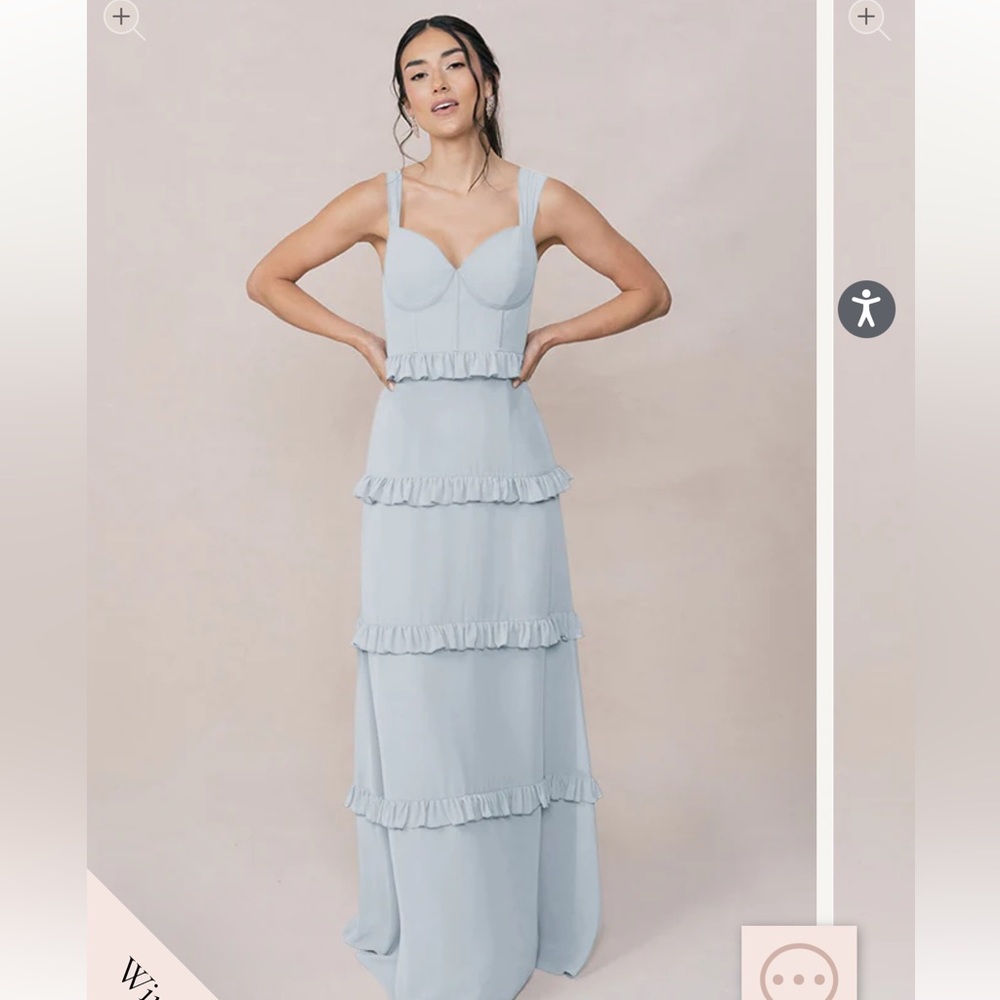Revelry Sloane Chiffon Dress Sky Blue